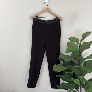 Madewell Satin Waist Pockets Business Casual Pants Belt Loops Black Office Work
